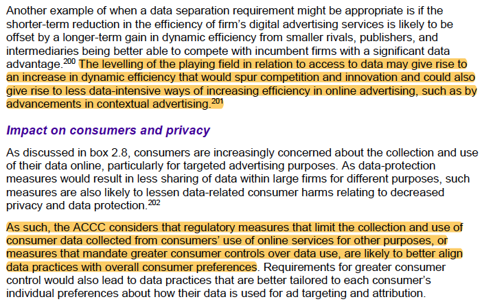 there are entire sections focused on the unique power of data and solutions focused on this intersection of data and competition policy. Super timely, really good to see proposed solutions around purpose limitations focused on companies who see much of our activity. /4