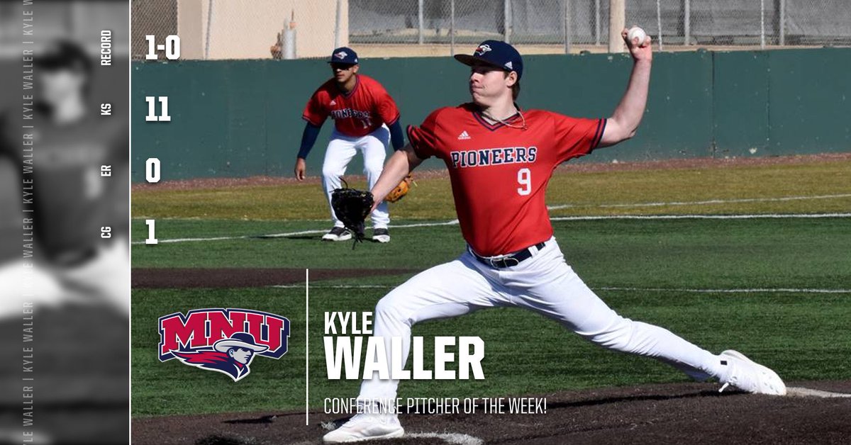 mnusports's tweet photo. ⚾️ Congrats @MNUBaseball Kyle Waller, named Conference Pitcher of the Week! #FearTheNeer https://t.co/oZv2GNymKO