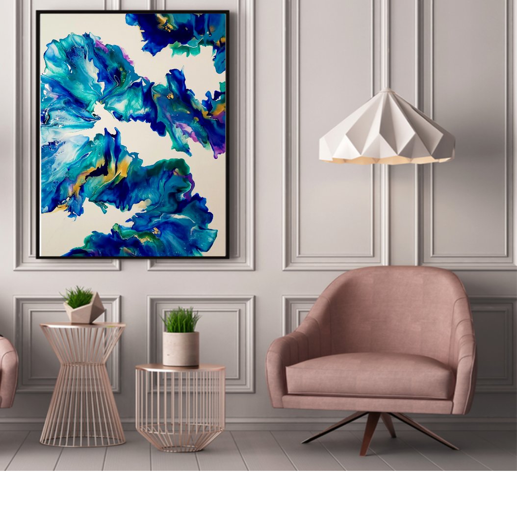 Kokomothegreat's tweet image. One last piece to show you. This is larger and same color palette as yesterday but it just pops. So pretty.