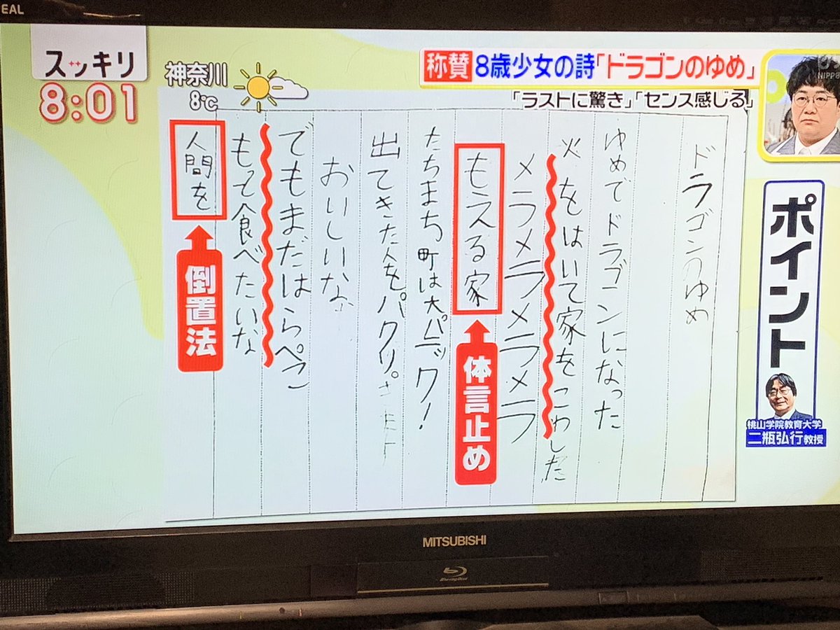 闍弥嵩 李 T Co Vhd3r3fuua 例の ドラゴンのゆめ の詩が紹介されてた 将来 この子の書いた 小説やゲームをやってみたい スッキリ