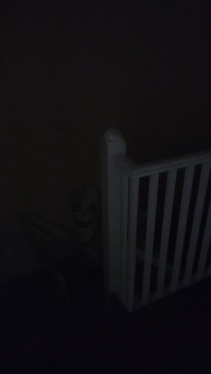 Something odd happened last night. I couldn't sleep when I heard something inside the house. Actually, I felt it more than heard anything I think. Anyway I got up to look around. My eyes didn't adjust to the dark yet but I suddenly felt compelled to take a photo of the darkness.