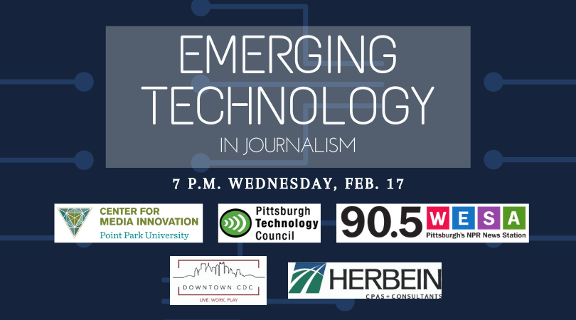 PointParkCMI's tweet photo. How can good storytelling reach new audiences using platforms like Reddit &amp; Twitch and topics like #esports?

Join us to hear from @GBH, @pghtech and @InvenGlobal about how #tech intersects with #journalism on Feb. 17.

🆓https://t.co/cIRMgaj7xM https://t.co/mMBQz80Xwz