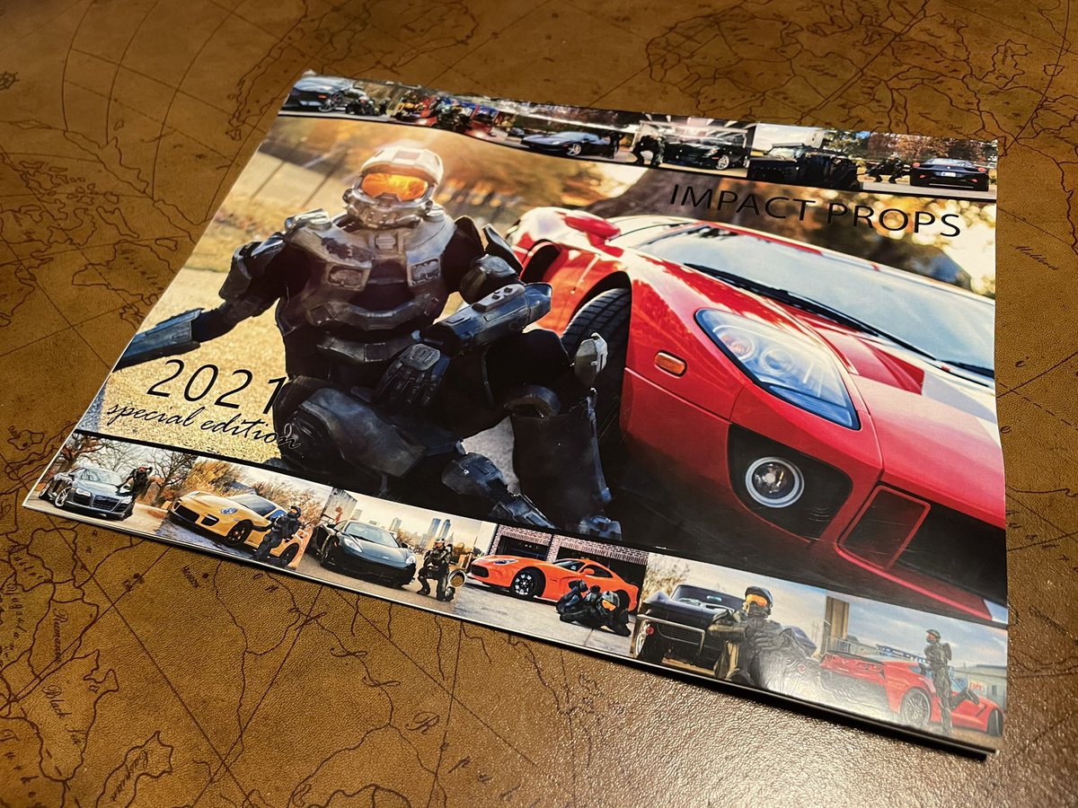 JohnOnTheDrift's tweet photo. This super cool @impactprops Unity Clinic fundraiser 2021 calendar just arrived 🔥😎. Who knew Master Chief had car calendar sex appeal 😉🎮🎧 #Halo #Masterchief #Xbox #UnityClinic #fundraiser https://t.co/4sX8u5MXgM