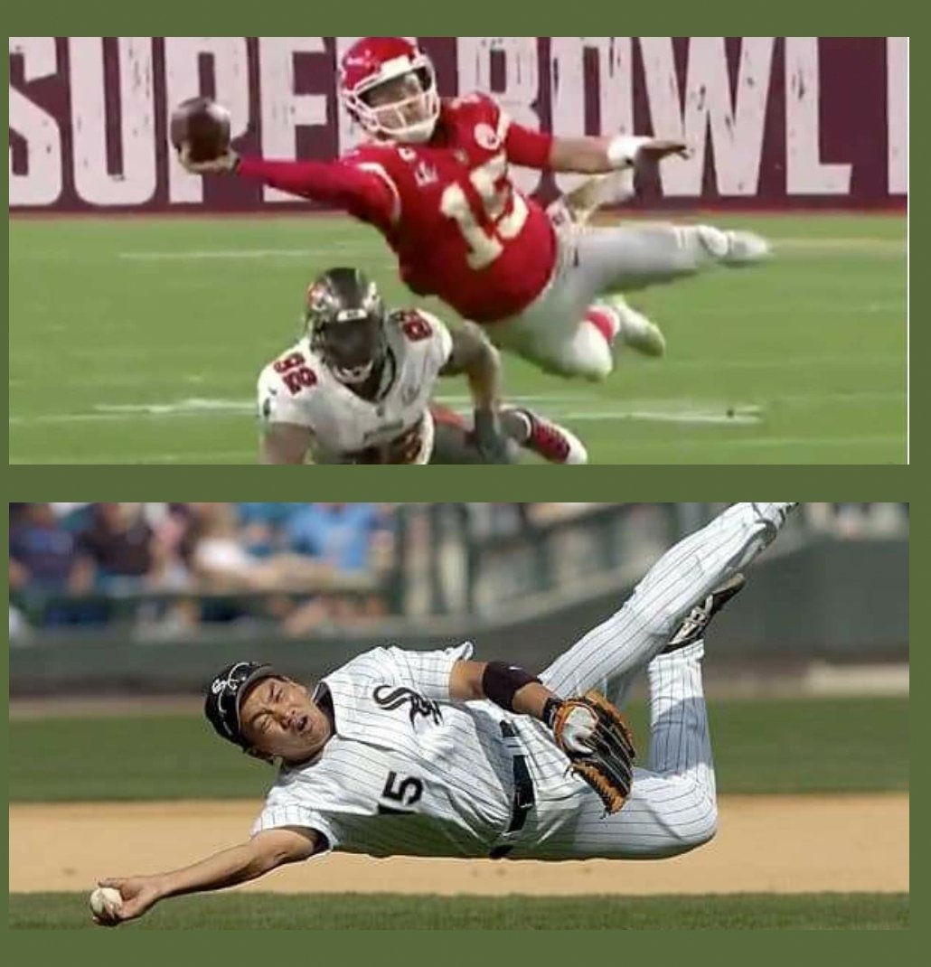 Juan2manyLopez's tweet photo. @PatrickMahomes brought back @tadahito_iguchi memories to @whitesox fans lastnight with this one! https://t.co/8mgeyEQoMU
