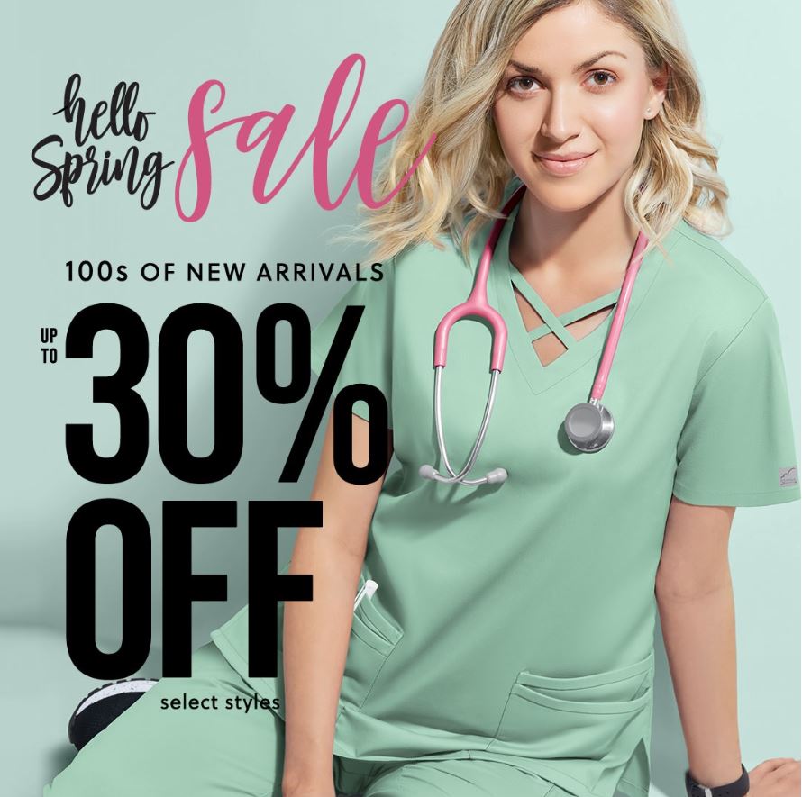 Uniform Advantage Scrubs on X: Hello Spring, Hello Savings🌷 Save up to  30% OFF brands you love + 100s of NEW arrivals in scrubs, accessories &  footwear! ☁️ Butter-Soft Collections 👐 Healing