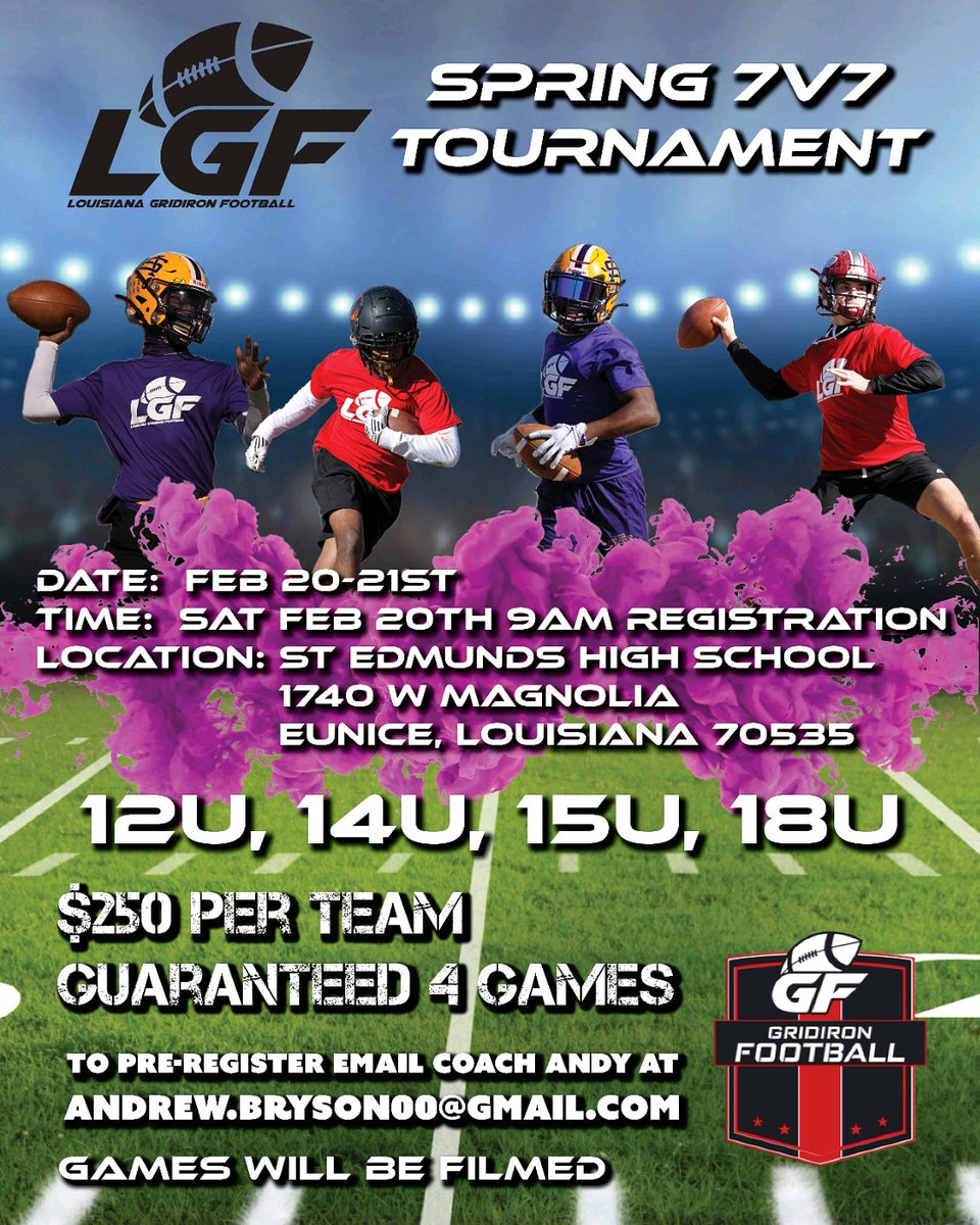GridironFootbal's tweet photo. Our first 7v7 of the year. Here is the link for the coach to register his team ( https://t.co/8KikPMBGyA ). Deadline for registration is Thursday 18 Feb 2021 at 6pm. https://t.co/jwhFmGFNFe