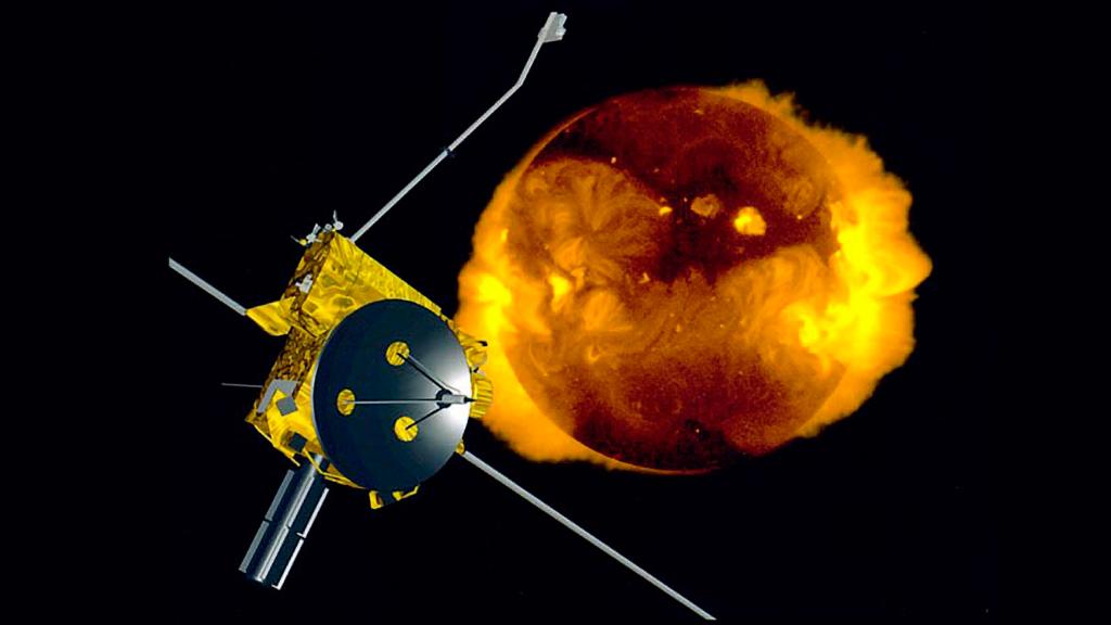 An artist's concept of the joint ESA-NASA Ulysses spacecraft. 