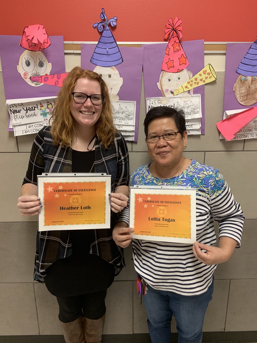 FPSBillieKids's tweet photo. We recently honored our January Employee of the Month - Custodian, Lolita Tugas and FPS & District Teacher of the Month - Heather Loth. We’re excited they are in our TEAM! 🙌🏻#FPSPride #WayToRepresent #BilliePride🐏❤️ #FPSRocks https://t.co/1JQsCeftwW