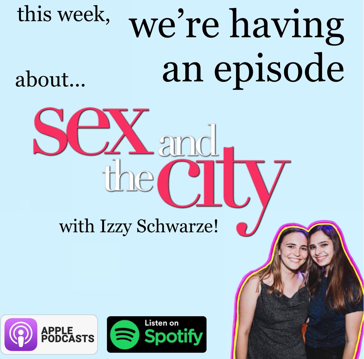 We couldn’t help but wonder... was Sex and the City going to make an appearance on our pod? Well, the time has come. New episode out now! Listen here: linktr.ee/werehavinganep… 🌃🍎💛