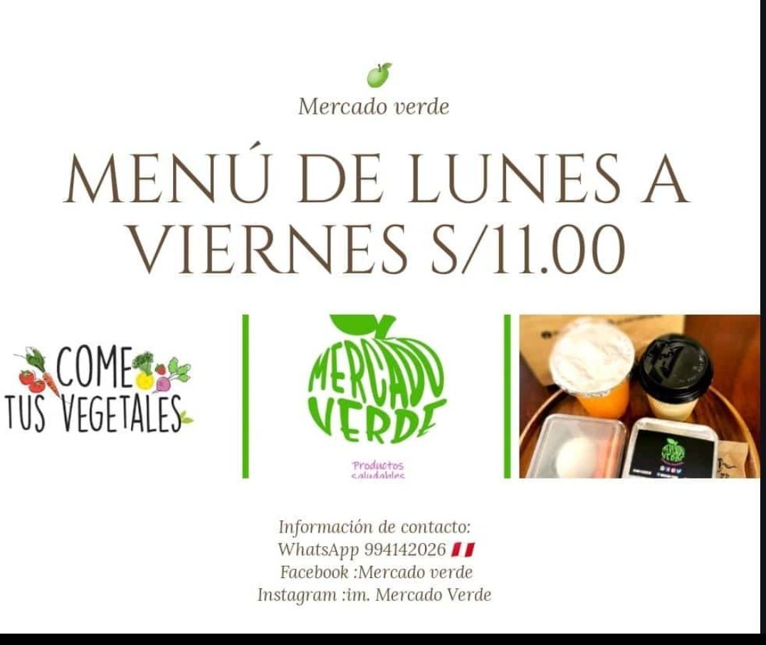 MercadoVerde6's tweet photo. #menudiario #delivery #lima #Miraflores pedidos al 994142026 🇵🇪 https://t.co/YGY8BqYcrF