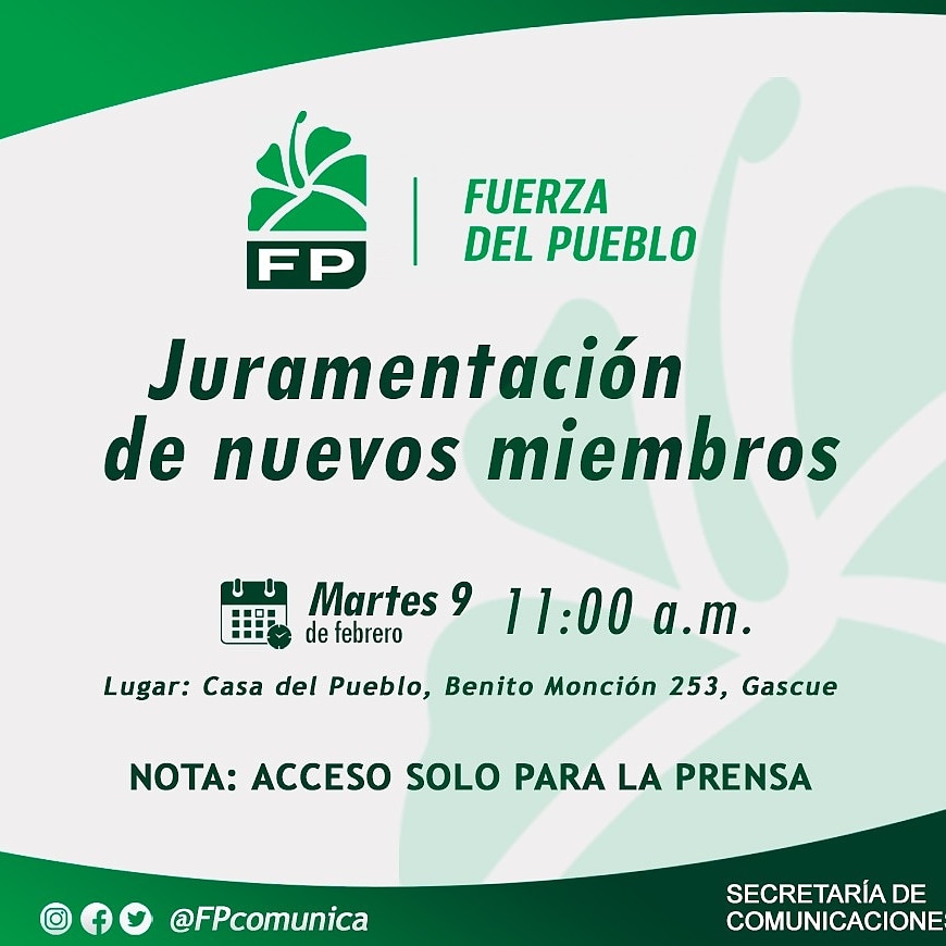 WilfredoStgoFP's tweet photo. #ATENCIÓNFP👇👇👇!
#FPcomunic
Un Pais, un líder, un partido, una visión. #FuerzaDelPueblo sigue sumando voluntades, mañana a las 11: AM en la Benito Monción de Gascuez @LeonelFernandez hará una impactante juramentacion de nuevos miembros que se suman al #FP2024 https://t.co/cJ5b4gGGnd
