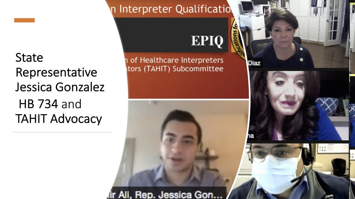 tahitus's tweet photo. We are grateful for Representative Jessica Gonzalez and her Legislative Director Zanir Ali; for their willingness to graciously host us this morning and listen to TAHIT board members discuss the importance of adding a "certified interpreter" provision to HB734.
#TAHITproud #LEP https://t.co/fdykaLSfYM