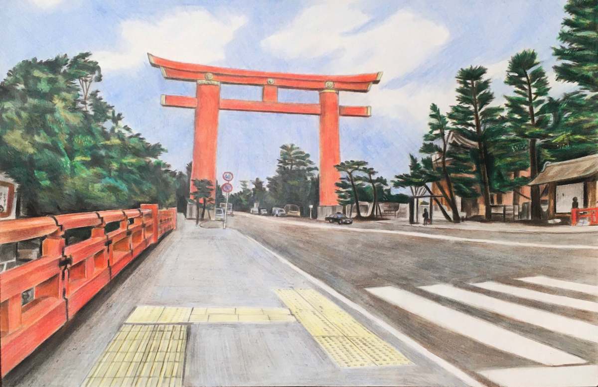 ネモ 京都 平安神宮の大鳥居 風景 色鉛筆画 風景画 色鉛筆 京都 鳥居 京都府 京都市 平安神宮 日本 T Co B01gueo2js T Co Nwxisoowj5 Twitter