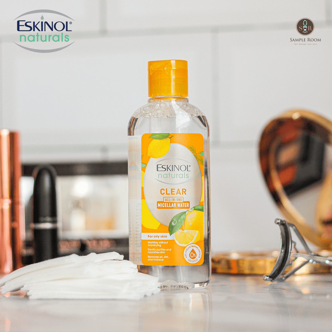 SampleRoomPH's tweet photo. Say goodbye to your oily skin with the @eskinolph Naturals Clear Micellar Water! 💛
With lemon extracts, its mattifying formula gently removes excess oil, dirt, and impurities giving you nourished clear skin! 😍
#GandangNaturallyFresh #SanaAllWithEskinol #SampleRoomPH https://t.co/ejnmZa7Ath