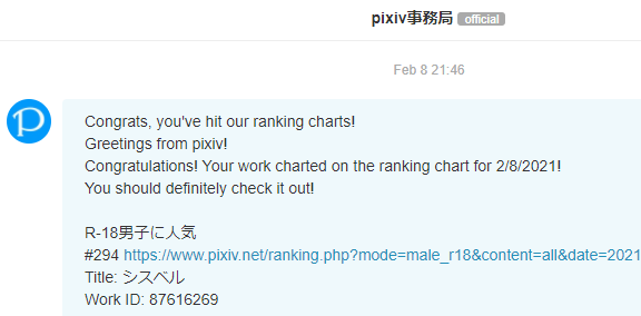 Oh wow, Sisbell artwork made it to the Pixiv rankings!
Thanks everyone for the support! 🙇‍♂️🙏 