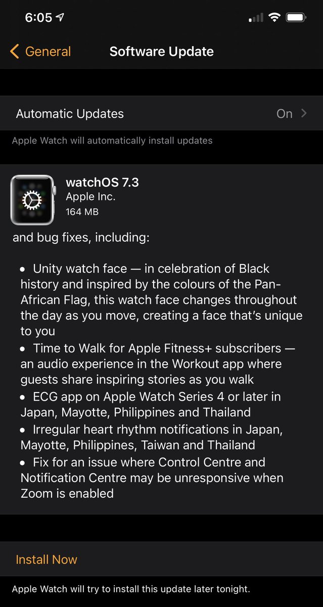 ChigzTechReview's tweet photo. WatchOS 7.3 update and changelog.
#watchosupdate @Apple #AppleWatchupdate https://t.co/2usS4DngYb