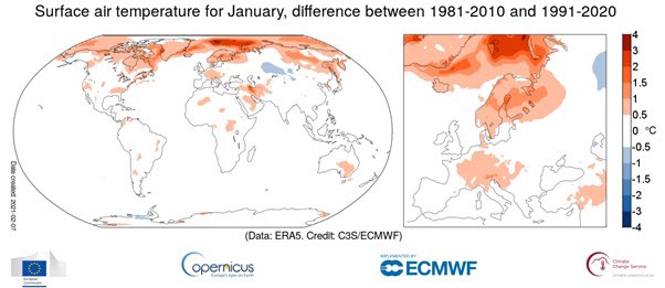 CopernicusECMWF's tweet photo. Climatologists use standard 30-year reference periods to investigate shorter-term data at local, national and global levels.

As we move into a new decade, find out what this means for the #CopernicusClimate Change Service monthly summaries.

➡️ https://t.co/RM5oKM1Eba https://t.co/zHnOkeVKtZ