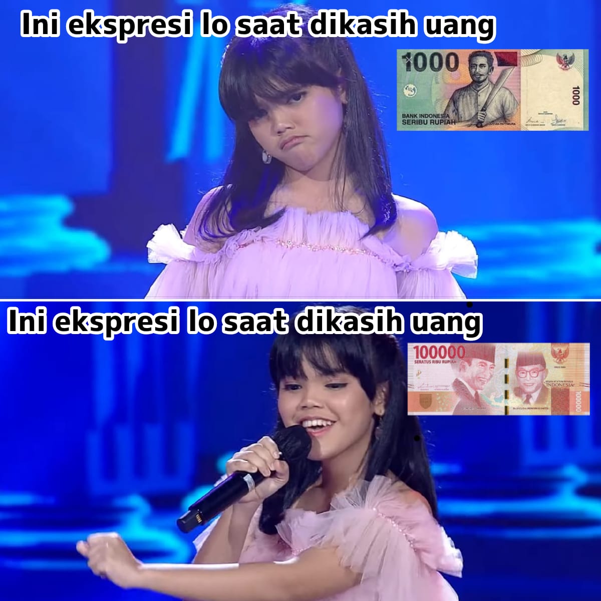 Siapa yang lebih seneng kalo dapet 100rb daripada 1rb? #MemeAmbyarKirana