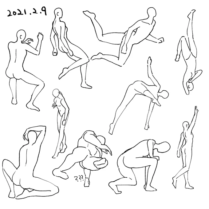 90秒ドローイング19日目
・腕の関節の補助線を入れなくても描けるようになってきた 