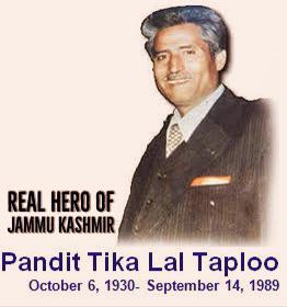 Sh.Tika Lal Taploo was a "Nationalist" par excellence who never compromised on the question of "Bharat" and Kashmir being an integral part of it, laid his life on 14th September 1989 when he was assassinated in broad-day light outside his house in Srinagar.  #RealHeroOfJK