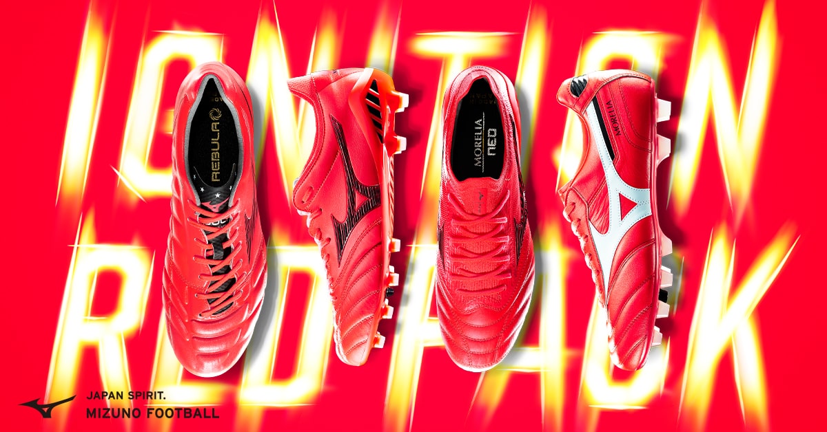 mizunoshop's tweet photo. フットボールプレーヤーの熱い志をイメージした【IGNITION RED PACK】本日より発売開始です。https://t.co/NoFYFG7eCc
#JAPANSPIRIT #IGNITIONRED https://t.co/FscJKBsUeM