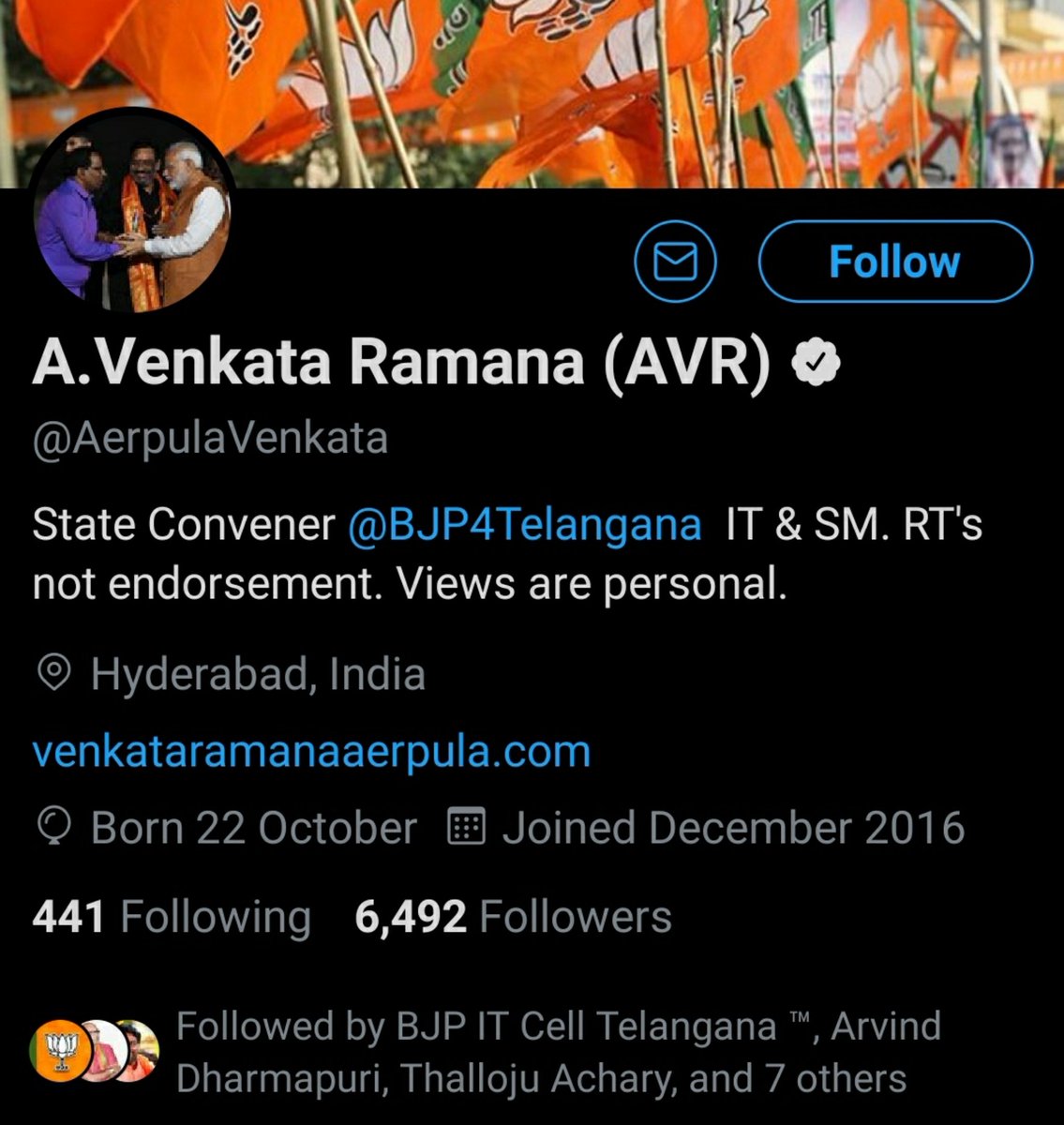 BTW State convener IT & SM endi??Rendu different aah??Anyway Look at the follower strength of:TRS SM Leaders | BJP leader