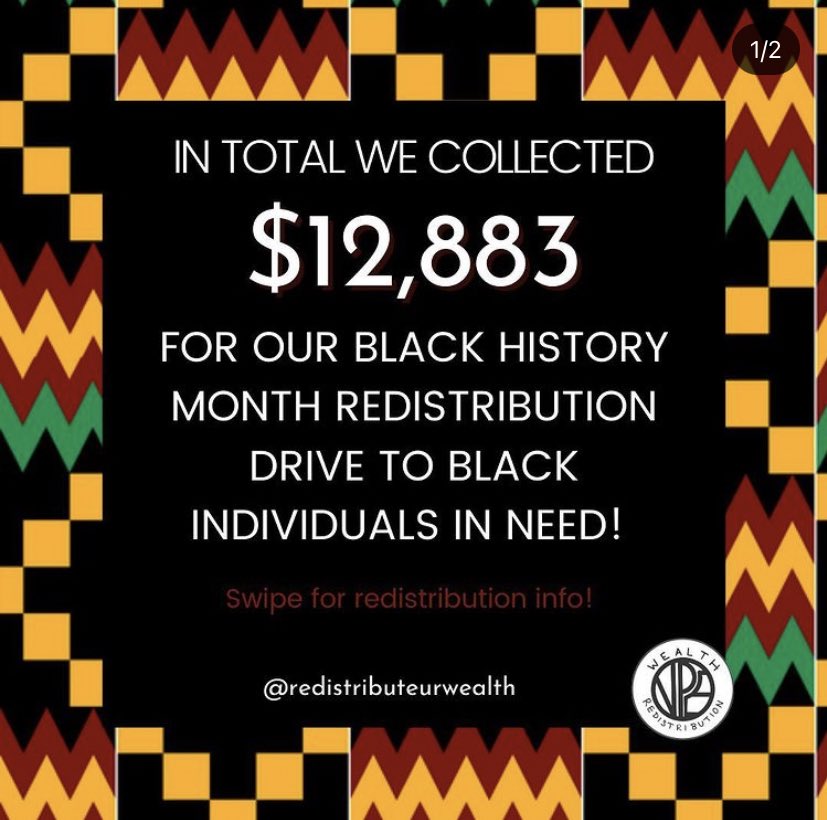 redistributencs's tweet photo. We’re ending our drive with $12,883 to go to Black folks in need! Thank you for your support and remember that redistributing wealth should be a consistent practice for those with expendable resources, particularly white and non-Black people. Stay tuned for more updates😍☺️🥳!! https://t.co/YQvqjPFI9h