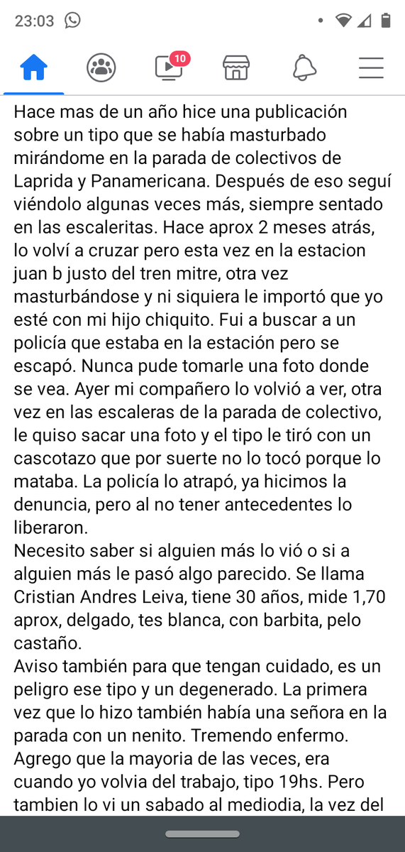 KmilaPicc's tweet photo. ⚠️VICENTE LÓPEZ, Laprida y Blas Parera, hay un tipo masturbandose y acosando mujeres Cristian Andrés Leiva, 30 años, delgado, tez blanca y barba. Suele estar sentado ahí. Ya hay denuncia hecha pero lo liberaron por NO TENER ANTECEDENTES. + https://t.co/ibuc4nIui9