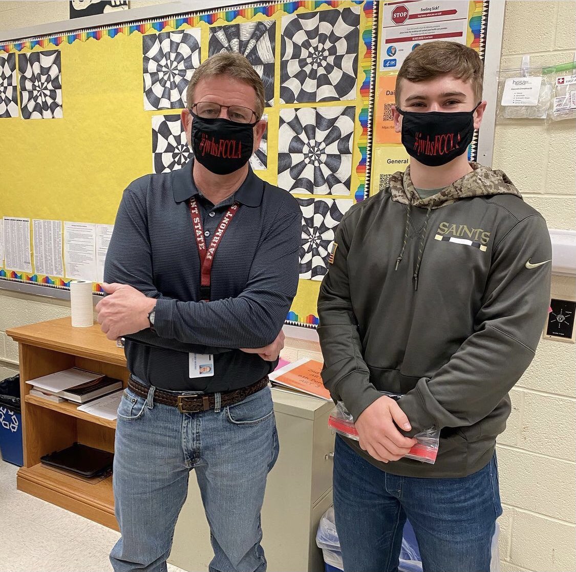 virginiafccla's tweet photo. Your #VAFCCLA State President presented customized @JWHSFCCLA masks to the administrative team at James Wood High School today to kick off @NationalFCCLA’s #FCCLAweek! We love to see the #FCCLA spirit as you help your community #GrowBeyondMeasure! #FCS #FamilyAndConsumerSciences https://t.co/3eEQkgIIyB