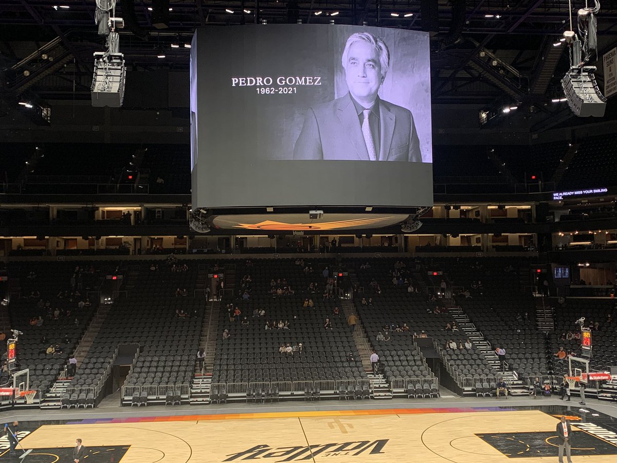 Nice moment as the #Suns honor the late @pedrogomezESPN #RIP