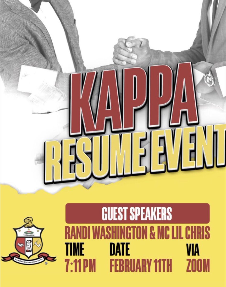 The meeting will be hosted by NSU’s employee Mrs. Randi Washington. Also, our Alumni Brother Christopher Lewis will be teaching how to conduct yourself to have a successful interview!! Come with pen and pad to take notes! The zoom link can be found in our bio. See you there !!