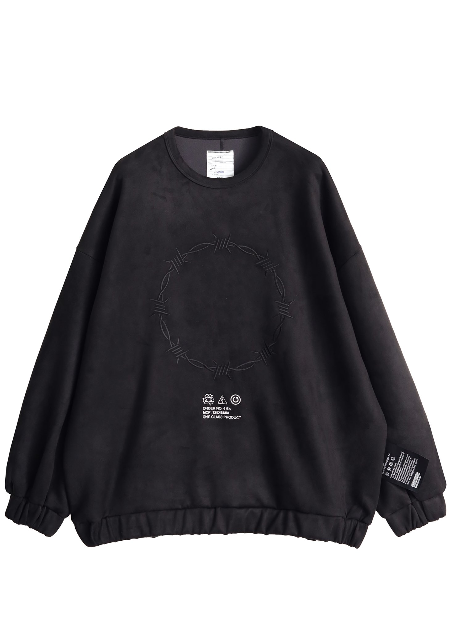 【SHAREEF】"BARCODE" MICRO SUEDE SWEAT