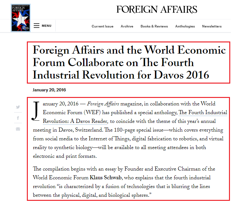 The money/power behind  #GlobalCitizen - & scale of operations - is actually astonishing. Impossible to capture here, but I will try. GC Director, Randall Lane:  #Forbes, Council on Foreign Relations (CFR). ( #4IR screenshot: Foreign Affairs is published by the  #CFR since 1922)