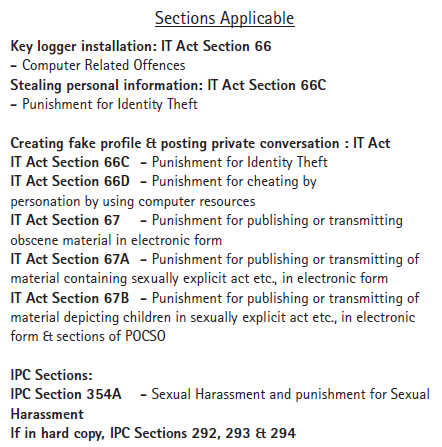 Better be safe than sorry. Eventhough, the following sections in  #ITAct in India can help you, but damage caused can't be reversed easily.  #StrongPasswords Remember, these days, your laptops, mobiles have so much data about you, they can replicate you completely in  #cyberspace