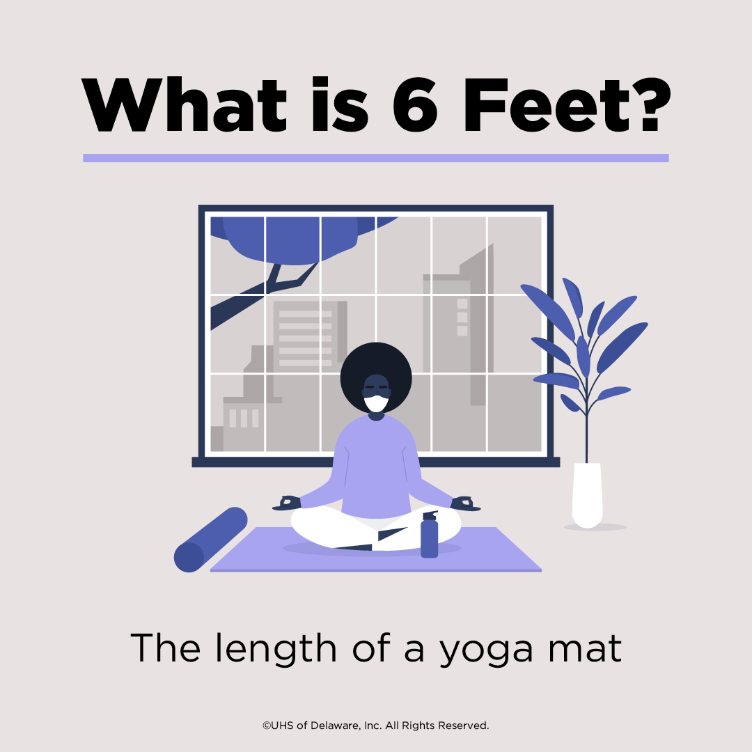 The best steps you can take to help #StopTheSpread of COVID-19 are to wear a mask, stay six feet apart and practice social distancing. But what is six feet? Six feet is the average length of a yoga mat!