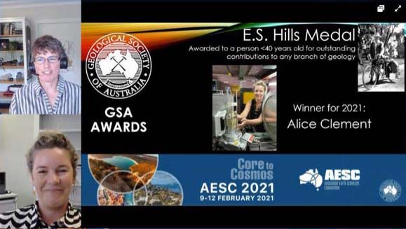 Mightily pleased & honoured to receive the Edwin Sherbon Hills Medal from @GeoSocAustralia at @AESC2021 - awarded to a young (<40 years) Australian resident for outstanding contribution(s) to any branch of the geological sciences #WomenInSTEM #palaeontologist #ESHills