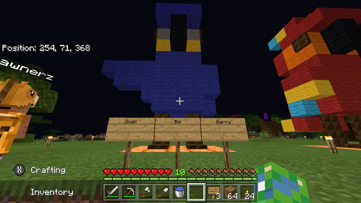 Toxic_Faith_'s tweet photo. Thank You @yawnypoo for building the birdys!!!! everyone say hi to Terry & Berry !!! #Minecraft #NintendoSwitch #minecraftpet https://t.co/1jMBwtoXJk