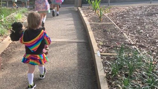 A lil bit of ☺️ for the day. Walking my kids into school and I spot this little blonde girl in a 🌈 outfit clutching her black, Afro haired doll with so much 💗... GMH ... have a love day all!!! 💋