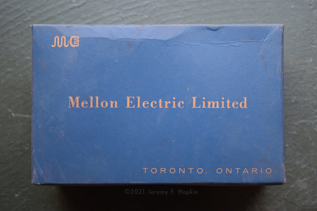Box of E.M.T. Couplings by Mellon Electric Limited, c.1960s.