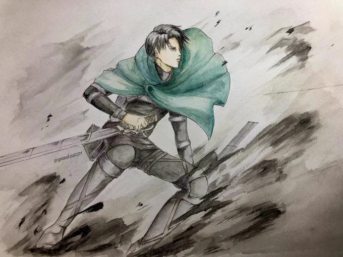 ズザザー❗となったリヴァイ兵長✨

(実は、この前の墨絵風はこれの構図を考えた時の下書きなんです?) 