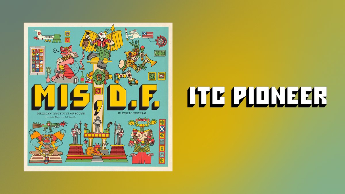mexican institute of sound uses ‘itc pioneer’ (designed in 1970) for his 2021 album ‘distrito federal’it’s previously graced record art from the likes of t. rex, tina turner, grace jones, and aretha franklin, and movie/tv posters for blackkklansman, shaft, and astro boy