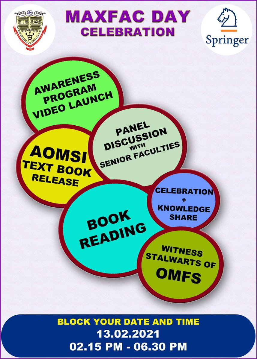 aomsiOfficial's tweet photo. FEB 13 #InternationalOMFS Day 
#AOMSI #TextBook Release. @PMOIndia @MoHFW_INDIA @ugc_india https://t.co/PDcvM7yPcJ