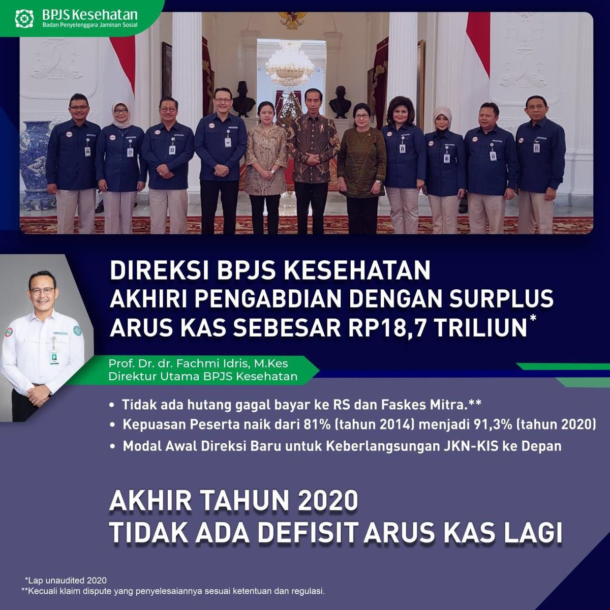 Alhamdulillah di akhir masa jabatan Bapak Ibu Direksi <a href="/BPJSKesehatanRI/">BPJS Kesehatan RI</a> #SurplusBPJSKesehatan