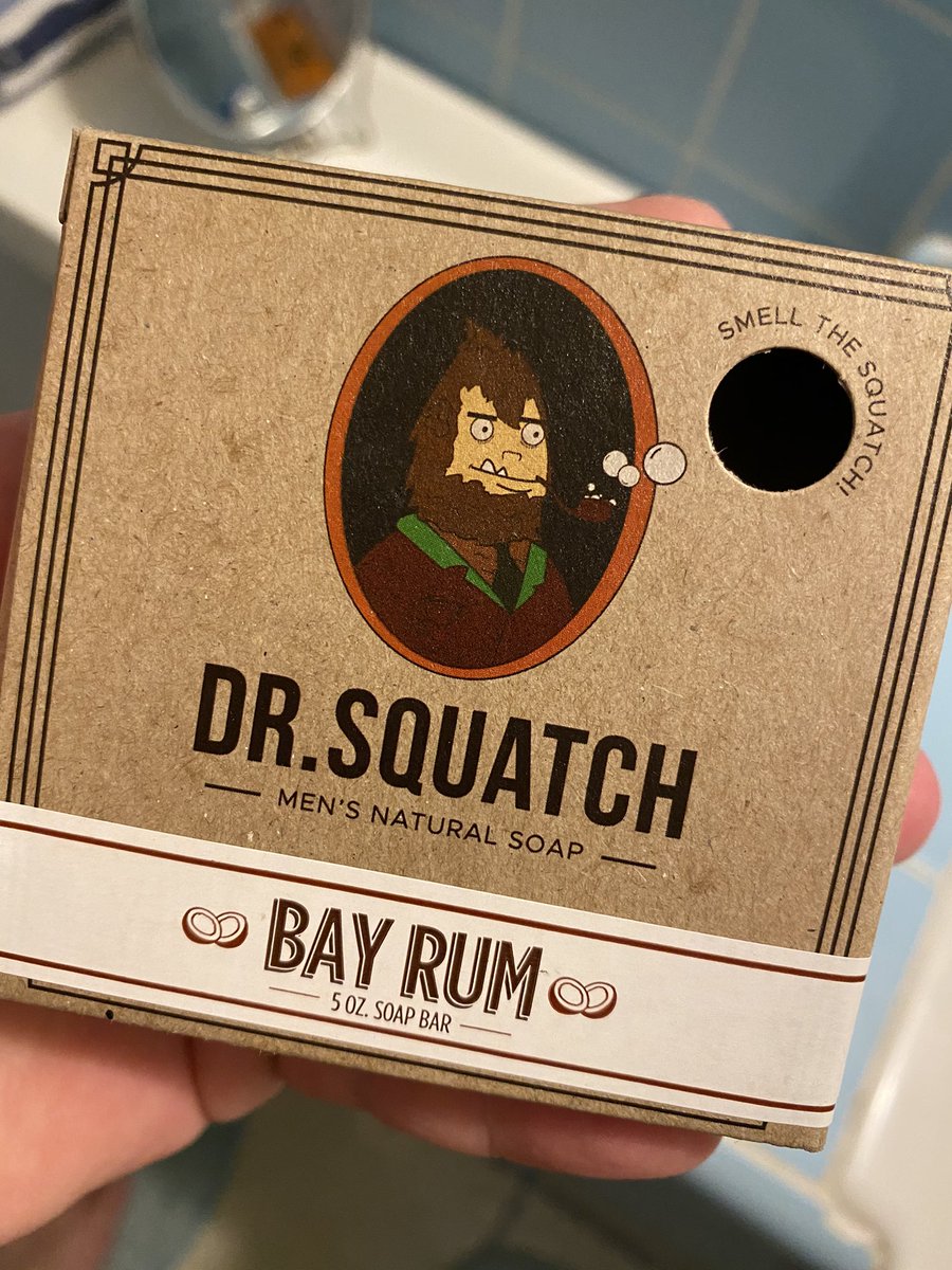ElHolyMoli's tweet photo. Finished my Pine Tar bar and now on to Bay Rum. Working my way through all of them. Haha. Love these soaps. #DrSquatch #soap #feelingclean https://t.co/GRcBjRoxEh