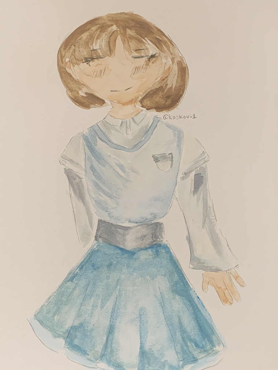 kaskovi1's tweet photo. sorry i meant to post this a lot earlier lol😟 anyway i tried watercolor paint and i rlly like it! <33 #water #paint #watercolorpainting #watercolor #painting https://t.co/BxKPifP00O