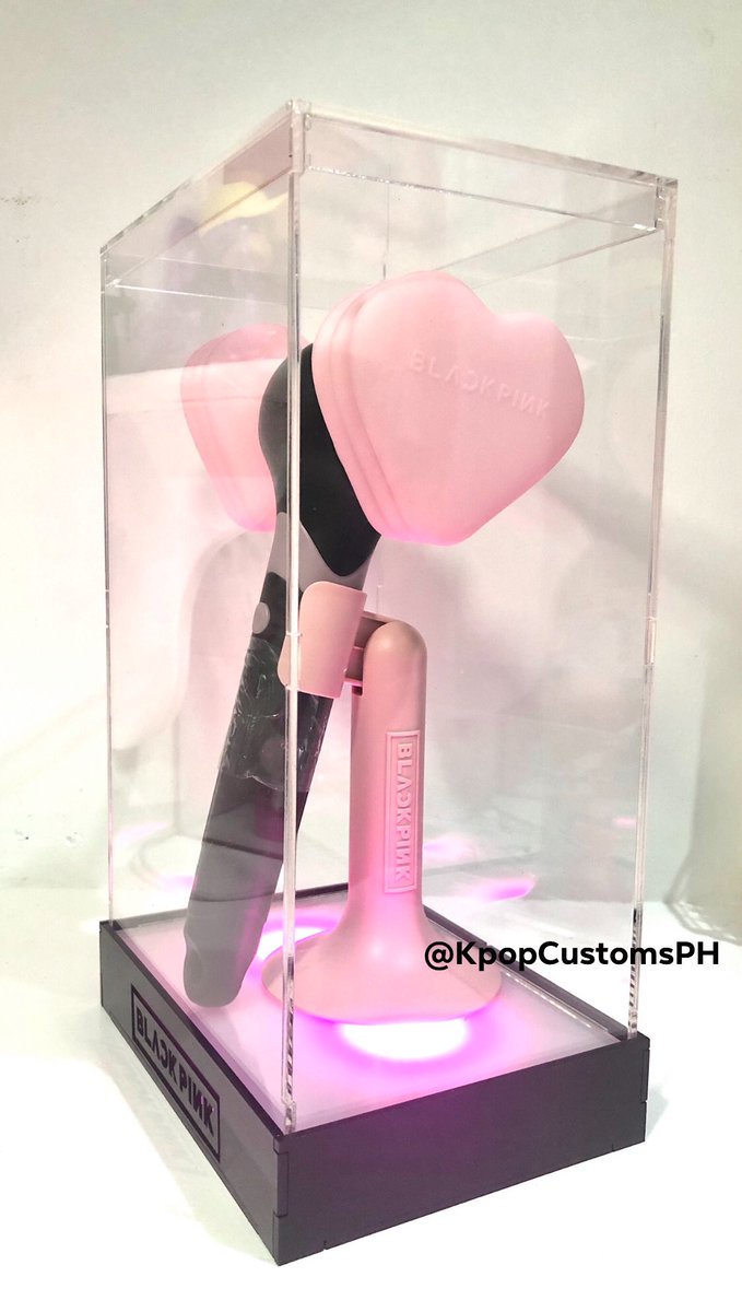KpopCustomsPH's tweet photo. Custom Black Pink Lightstick Version 2 Case

Made with High Quality 3mm Acrylic
with detachable lighted base.

Lights are battery operated so no messy cords and is remote controlled as well and can change colors. 
2400php for the set

disclaimer:
lights used below are sample only https://t.co/wSeWTNvXNP