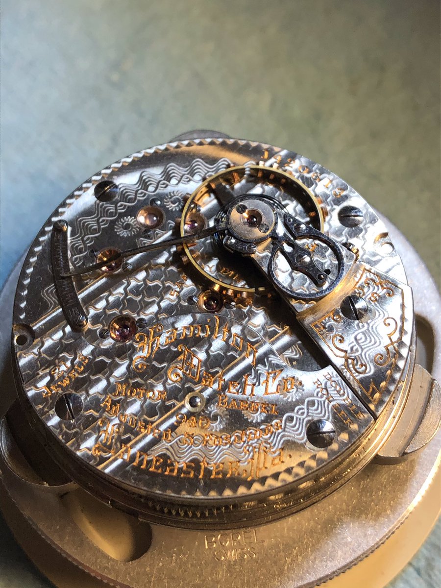 Timebuilder's tweet image. Nice Hamilton 18 Size pocket watch restored by us.