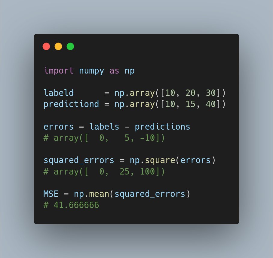 For the people that can "think" better in code, here a small Python example for calculating the Mean Square Error. Thanks to  @ArpJann for the idea!