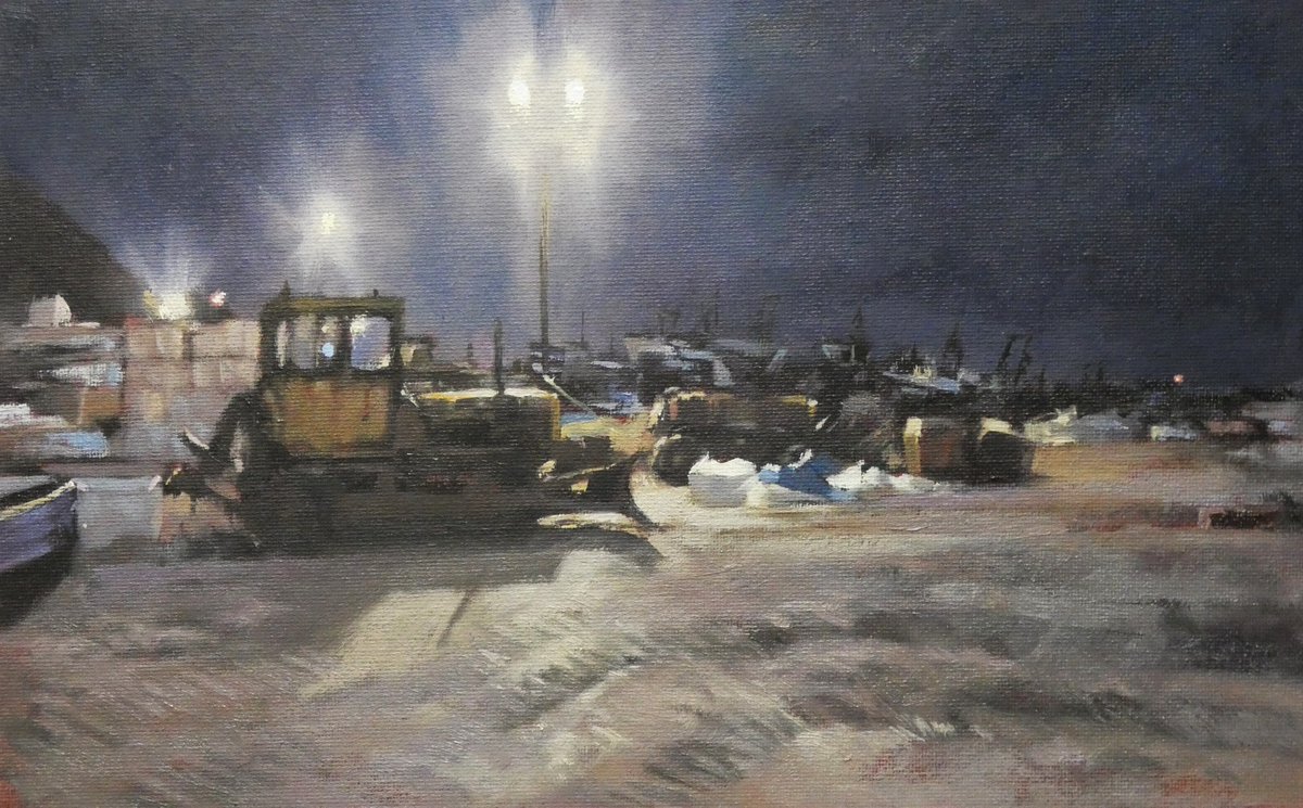 We’re still open online for postage and click &amp; collect from <a href="/SussexFraming/">SussexFramingCentre</a> in Battle &amp; Hastings 😊 Check out freshly framed ‘Hastings Fishing Beach, Night’ by #Hastings artist Richard Swann. alteregogallery.co.uk/product/hastin… #Battle #EastSussex #1066Country