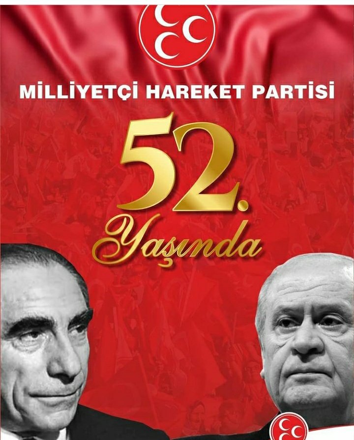 Bir hilal uğruna 52 yıl
Daim olsun,kutlu olsun
Kıyamete kadar nöbetteyiz!
#MHP52Yaşında
#BahçeliBaştacımızdır